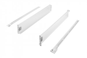 StrongRoll zásuvka, kolečkový výsuv s bočnicí, H86/350mm/25kg, bílá