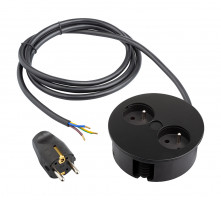 BACHMANN 931.152 elektrická zásuvka Twist, 2x 230V Francouzská, černá mat