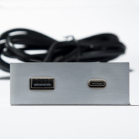 VersaPick nabíječka, 1x USB A/C, obdélník, nerez