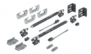 HETTICH 9134311 SysLine S posuvné dveře sada pro 2 křídla, tlumení při zavírání