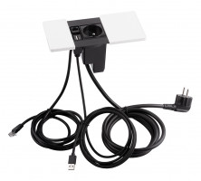 VersaPad 1x elektrická zásuvka 1xUSB, 1xRJ45 bílá