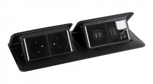 LEGRAND Pop-up dvojitá, 2x 230V, USB A+A napájecí, 1x RJ45, HDMI, černá