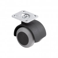 StrongCastors kolečko s měkčeným běhounem průměr 40mm s plotničkou šedá