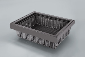 StrongWire proutěný koš, s rámem a tlumeným výsuvem, 800mm, hnědý