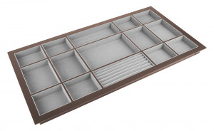 StrongWire organizér na šperky, s rámem a tlumeným výsuvem, 900mm, hnědý