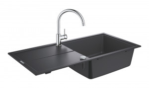 GROHE 31885AP0 Set K400 dřez granit černá + Bauclassic chrom