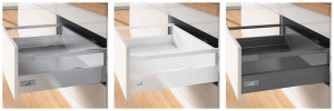 K-HETTICH Atira zásuvka 144, 420mm/30kg, relingy, stříbrná, SiSy