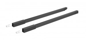 K-HETTICH Atira horní reling, 620mm, pár, hmoždinka, antracit
