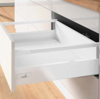 K-HETTICH Atira zásuvka 144, 420mm/50kg, relingy, bílá, PTO
