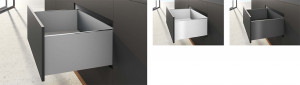 HETTICH sada AvanTech YOU zásuvka, 251/400mm, 30kg, Quadro, stříbrná, SiSy