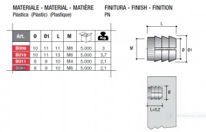 BU61 Hmoždinka plastová M6/10mm