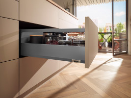 BLUM sada Merivobox, zásuvka E reling, 450mm/70kg, tmavě šedá OG