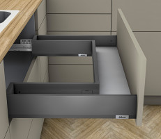 K-BLUM Merivobox, zásuvka M 550mm/40kg, tmavě šedá OG, vrut, dřez