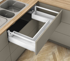 K-BLUM Merivobox, zásuvka E reling 450mm/40kg, bílá, Inserta, dřez
