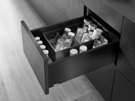 K-BLUM Legrabox, zásuvka C pure 550mm/40kg, Blumotion/TOB, černá, Expando, dřez