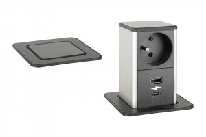 StrongPower PowerUp zásuvka, 1x230V, Francouzská, USB A+C nabíjecí, černá