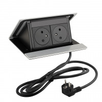 LEGRAND elektrická zásuvka PopUp, 2x 230V FR, eloxovaný hliník