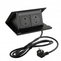 LEGRAND elektrická zásuvka PopUp, 2x 230V FR, černá matná