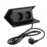LEGRAND elektrická zásuvka PopUp, 2x 230V, Schuko, černá matná