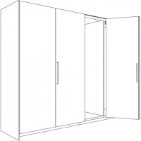 HAWA 27646 Folding Concepta 25 1851-2600mm, 3 dveře, černá elox levá