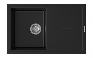 StrongSinks S3 Dřez granit Labe 780 780x500mm s odkapem černá