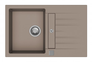 StrongSinks S3 Dřez granit Vardar 780 780x500mms odkapem a vaničkou béžová