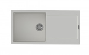 StrongSinks S3 Dřez granit Zala 1000 1000x500mm s odkapem bílá