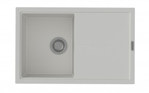StrongSinks S3 Dřez granit Labe 780 780x500mm s odkapem bílá