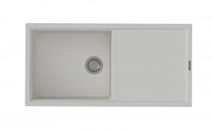 StrongSinks S3 Dřez granit Labe 1000 1000x500mm s odkapem bílá