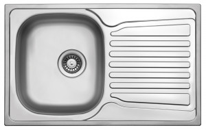StrongSinks S1 Dřez Nisa 780x480mm s odkapem, horní montáž, nerez satén