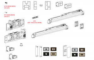 TERNO Diva Fluid Frame sada pro rámové dveře 80kg 1000/2200, 2x tlumič, stříbrná