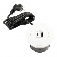 LEGRAND elektrická zásuvka Disq60 1x USB A+C nabíječka + 2m kabel, bílá