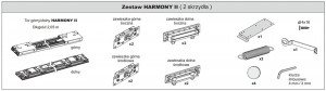 SEVROLL 05886 Harmony II sada kování pro dvoje dveře 1650 - 2050m,16-45mm, 60 kg