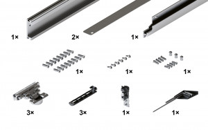 HAWA 30995 Concepta III 25 do pouzdra základní sada pravá, výška 1200 - 2200mm
