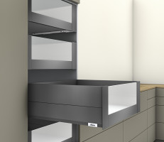 K-BLUM Merivobox, zásuvka E boxcap 450mm/70kg, tmavě šedá OG, vnitřní, sklo