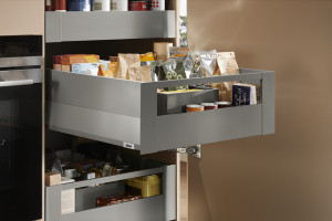 K-BLUM Merivobox, zásuvka E boxcap 550mm/40kg, světle šedá IG, vnitřní, reling