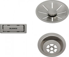 BLANCO 207406 Příslušenství odtoková sada s přepadem jednodřez Satin Platinum