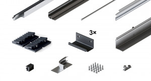 HAWA 31514 Folding Concepta III 20/25 do pouzdra sada vedení 2 křídla stříbrná L