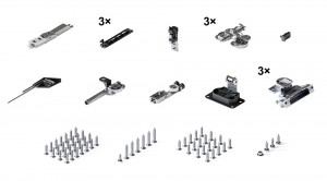 HAWA 31504 Folding Concepta III 20 Push do pouzdra základní sada, 1200 - 2200mm