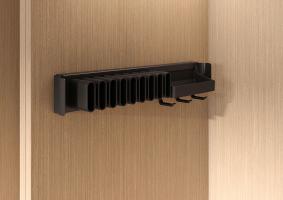 KES 238386 Conero boční držák na opasky nebo kravaty s miskou, 475mm, černý