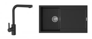 K-StrongSinks S3 Set dřez Zala 860x500mm granit černá + Baterie Ipoly černá