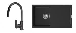 K-StrongSinks S3 Set dřez Zala 860x500mm granit černá + Baterie Loira černá