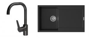 K-StrongSinks S3 Set dřez Zala 860x500mm granit černá + Baterie Garonne černá