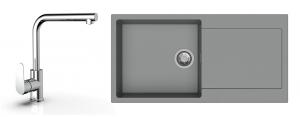 K-StrongSinks S3 Set dřez Zala 1000x500mm granit šedá + Baterie  Stréva chr.