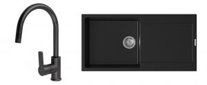 K-StrongSinks S3 Set dřez Zala 1000x500mm granit černá + Baterie Loira černá