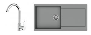 K-StrongSinks S3 Set dřez Zala 1000x500mm granit šedá + Baterie Seina chrom