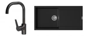 K-StrongSinks S3 Set dřez Zala 1000x500mm granit černá + Baterie Garonne čer.