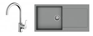 K-StrongSinks S3 Set dřez Zala 1000x500mm granit šedá + Baterie Rhona chrom