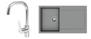K-StrongSinks S3 Set dřez Zala 860x500mm granit šedá + Baterie Garonne chrom