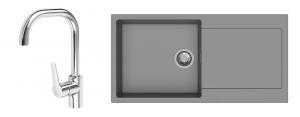 K-StrongSinks S3 Set dřez Zala 1000x500mm granit šedá + Baterie Garonne chr.